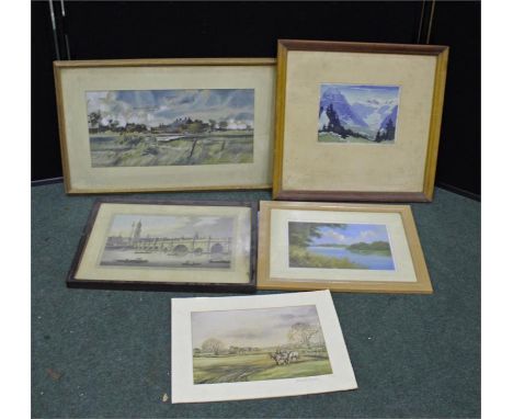 A collection of prints and a painting to include, a signed original print by Elizabeth Ansell, a limited edition print by Bes