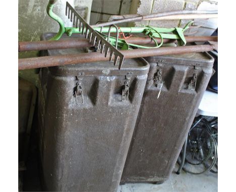 Two USA Forces fibre glass containers, together with tools