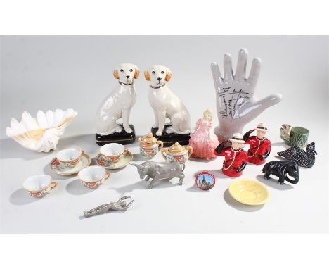 Collection of ceramic and metal figures and animals, (Qty)