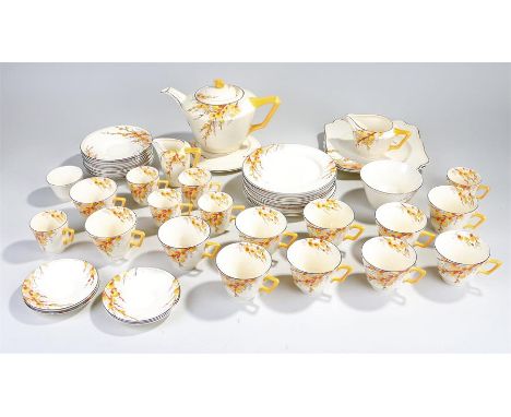 1930s Crown Ducal Art Ducal Pussy Willow tea service, (Qty)