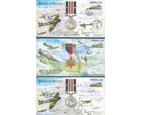 Battle of Britain Collection of 5 Signed FDCs signatures include Dennis David, H K Wakefield, Tom Neil, plus others, good con