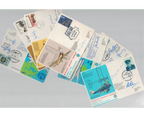 Mosquito Aircraft Museum Signed & one unsigned Collection of 14 FDCs signatures include S Brecken, A R Edmunds, G P Aird, D S