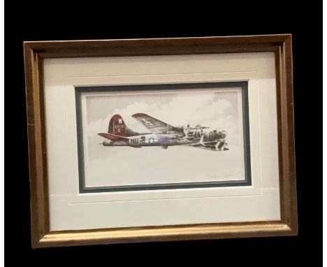 Robert Taylor signed American Bomber print. Mounted and framed. Approx overall size 16x12inch. Good Condition. All autographs