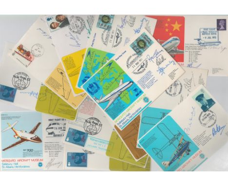 Mosquito Aircraft Museum Signed Collection of 22 FDCs & one unsigned signatures include G P Aird, R K Dowd, Don Daines, M S G