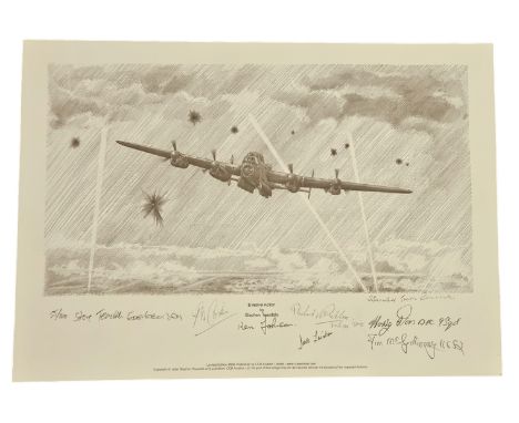 Stephen Teasdale 18x13 inch  Black and White multi signed  Print Titled Evasive Action. 55/100. Signed in pencil by the Artis