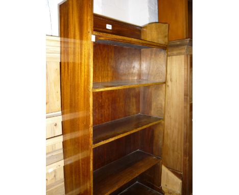 Edwardian mahogany and line inlaid five shelf open bookcase