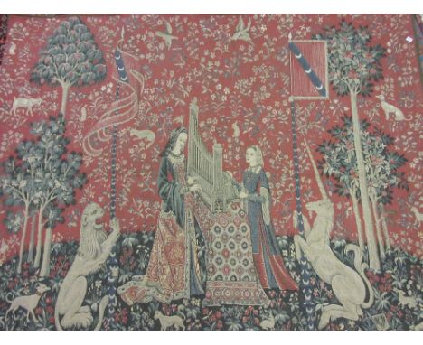 20th Century Belgian machine woven tapestry after the French antique