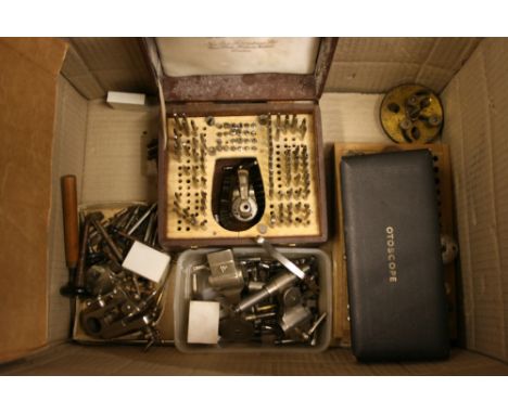 Quantity of clock and watch makers tools including cased Staking set 
