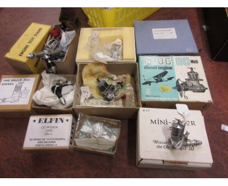 Group of six various boxed model aircraft engines