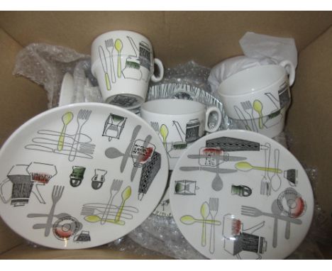 Twelve items of Ridgeway Homemaker together with a twelve piece tea service, Fiesta Ware by Barker Brothers