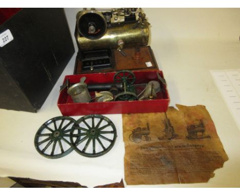 A.W. Gamage, Holborn, London, German made live steam combination, vertical / horizontal / traction engine with accessories in