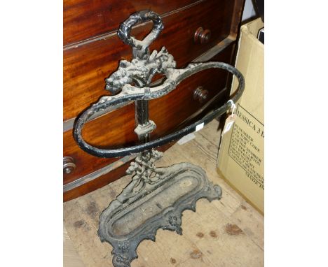 Black painted iron stick stand