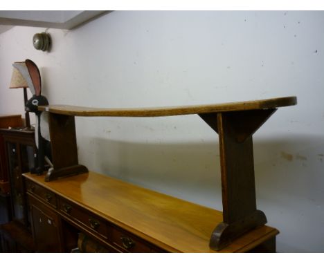 19th Century elm bench stool on slab end supports