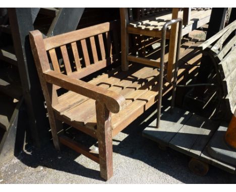 Large teak garden bench