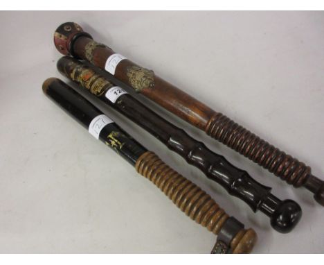 City of Manchester Special Constable truncheon, circa 1910 / '20, another truncheon painted with the initials V.R. and N.R.C.