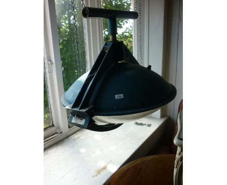 Large ' Flying Saucer ' type blue industrial lamp