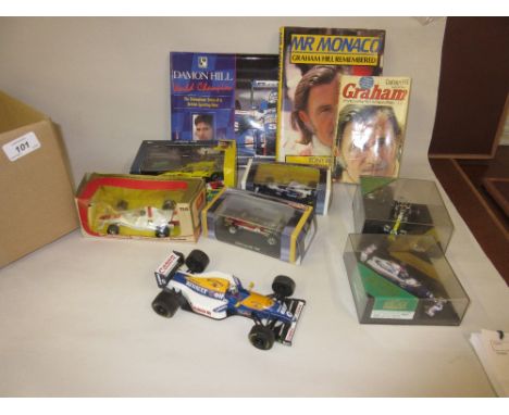 Collection of modern model racing cars and ephemera relating to Graham and Damon Hill
