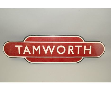 A B.R. (M) TOTEM STATION SIGN TAMWORTH, in ex station condition, minor chips and wear to enamel