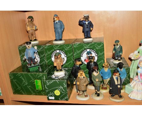 THIRTEEN ROBERT HARROP DESIGNS LIMITED DOG ORNAMENTS, to include six boxed from Doggie People Collection 'Westie Train Driver