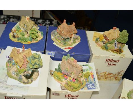 FIVE BOXED LILLIPUT LANE ANNIVERSARY SCULPTURES, 'Honeysuckle Cottage' 1992, (Tenth Anniversary Commemorative) (leaflet) 'Cot