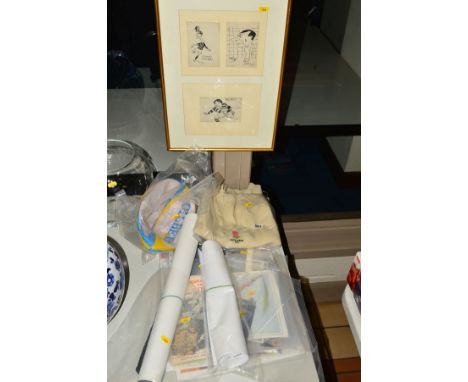 RUGBY MEMORABILIA, to include mostly photographs, a cream jumper with red rose logo and South Africa 1972 on left hand front,