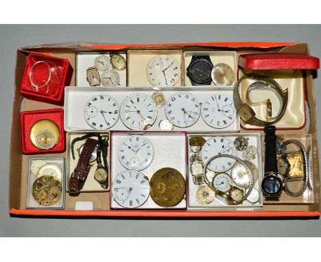 A SELECTION OF WATCH MOVEMENTS AND WATCHES, to include pocket watch movements, wristwatch movements and wristwatches, makes i