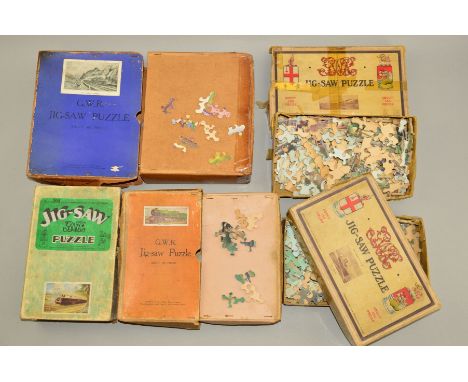 A COLLECTION OF CHAD VALLEY GREAT WESTERN RAILWAY JOGSAW PUZZLES, 'The Streamlined Way', 'King George V', 'The Torbay Express
