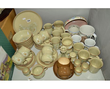 DENBY DAYBREAK TEA/DINNER WARES ETC, to include bowls, jugs, cups, saucers, mugs and egg cups, Denby R.A.F. 50th Anniversary 