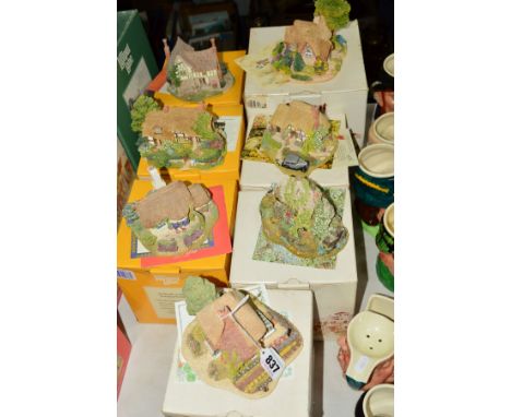 SEVEN BOXED LILLIPUT LANE COLLECTORS CLUB SCULPTURES, to include 'Gardeners Cottage' 1991/92 (leaflet), 'Forget-Me-Not' 1992/