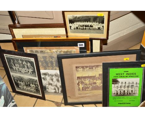 VARIOUS CRICKET MEMORABILIA, to include West Indies touring team 1923, 1929, Shrewsbury School XI team photo, 1929 Radley Col