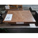 12" x 18" x 4" Thick Pink Granite Surface Plate with (4) 1.25" Ledges