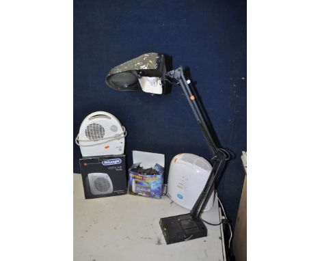 A COLLECTION OF ELECTRICALS to include a De'Longhi HVY1030 fan heater, Glen GF30TSN fan heater, Super charge BC6 battery char