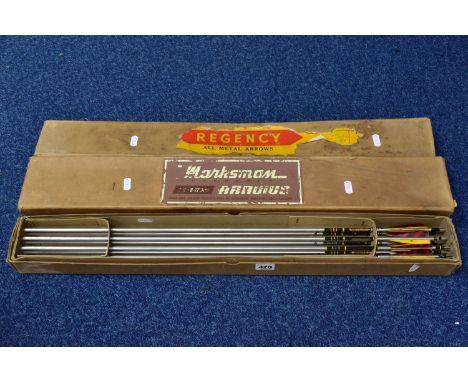 THREE BOXES OF ARCHERY ARROWS, a boxed set of eight metal 'Regency Mark II' arrows, a box containing seven 'Regency' metal ar