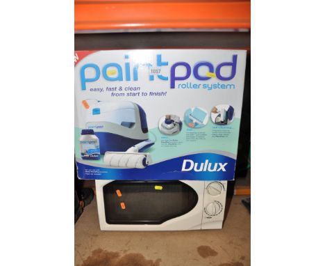 HOUSEHOLD ELECTRICALS to include Dulux paint pod roller system in original box and a Asda P70B17P-C6 microwave (all UNTESTED)