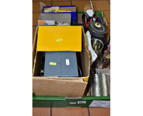 SUNDRIES, one box containing photographic equipment including a boxed Brownie 8 movie projector, a Minette DF_Splicer, a Brow