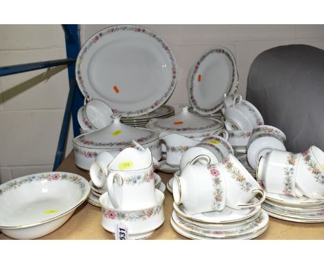 A PARAGON 'BELINDA' PATTERN DINNER SERVICE, comprising ten dinner plates, ten side plates, one bread &amp; butter plate, one 