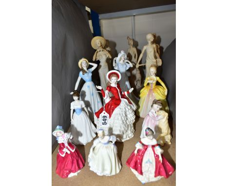 FOURTEEN ROYAL DOULTON AND OTHER FIGURINES, Royal Doulton figurines comprising: Southern Belle HN3174, Fair Lady HN3216, Chri
