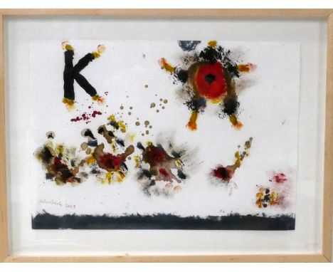 Alan DAVIE (British 1920-2014), K Dominates, Oil on paper,  Signed and dated 2013 lower left, gallery label verso, Framed,  P