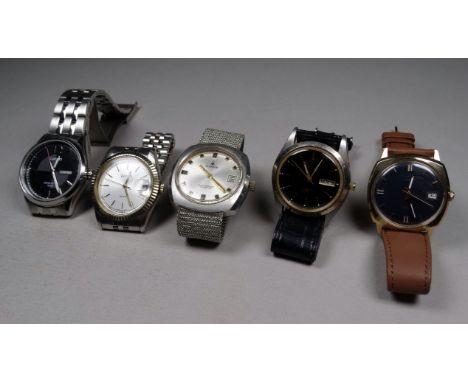 A collection of gentleman's wristwatches - including a Questar early electronic caliber ESA9154, circa 1970, Timex caliber 26