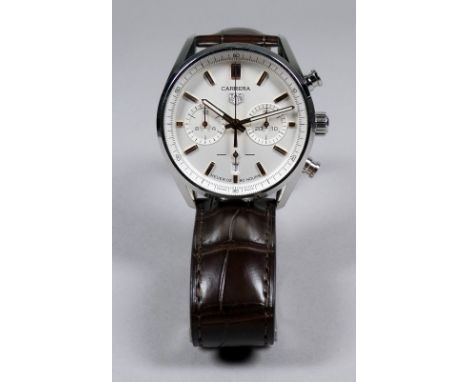 A Tag Heuer Carrera wristwatch - the polished steel case, reference CBN2013, fitted with an automatic movement and glazed bac