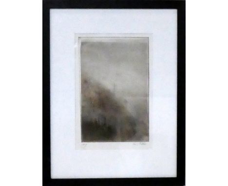 Paul RITCHIE (British b. 1948), Misty Landscape  Etching in colours,  Signed lower edge, artist's proof Framed and glazed, Pi