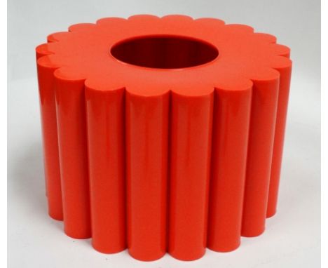 A 1970s daisy shaped lamp shade - orange acrylic, height 14cm.