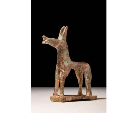 Ca. 900 - 700 BC A Greek geometric horse figurine presenting the characteristic abstract stylings of wealthy Laconian worksho