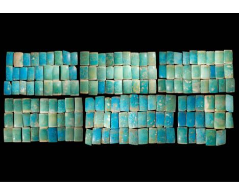 Old Kingdom, Ca. 2630 - 2611 BC A group of 155 Djoser tiles. There were over thirty-thousand rectangular faience tiles found 