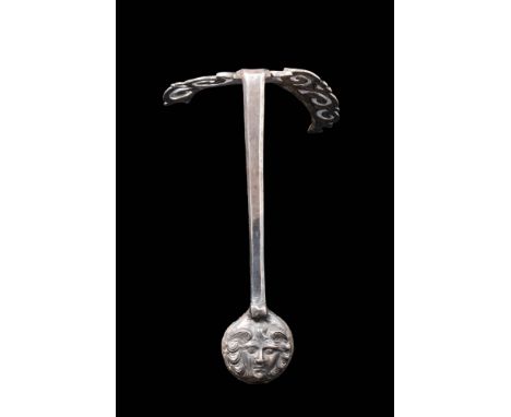 Ca. 300 - 100 BC A stunning silver handle that was most likely part of a valuable Greek jug or vase. At the bottom of the han