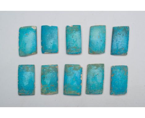 Old Kingdom, Ca. 2630 - 2611 BC A group of 10 Djoser tiles. There were over thirty-thousand rectangular faience tiles found i