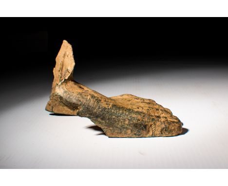 Ca. AD 100 - 300 An Etruscan bronze left foot from a figurine with a pronounced arch and carefully delineated digits and nail