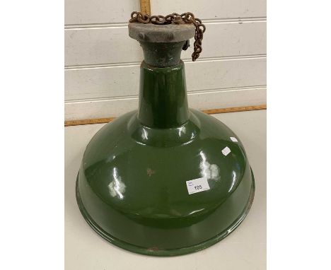 Green enamel finish industrial light fitting