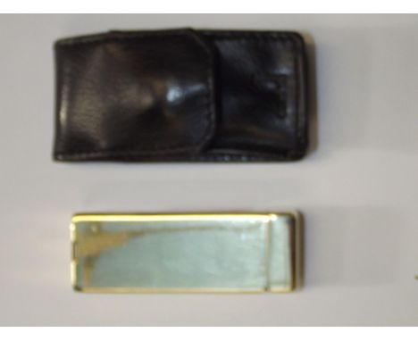Dunhill 14ct gold cigarette lighter with case inscribed with initials S.D.S