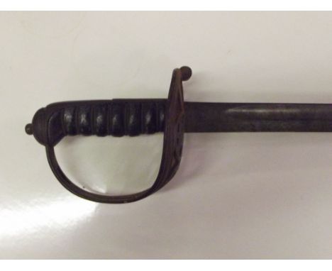 Queen Victoria military dress sword, basket hilt and shagreen grip with VR cypher, stamped with crow's foot Wilkinson, overal